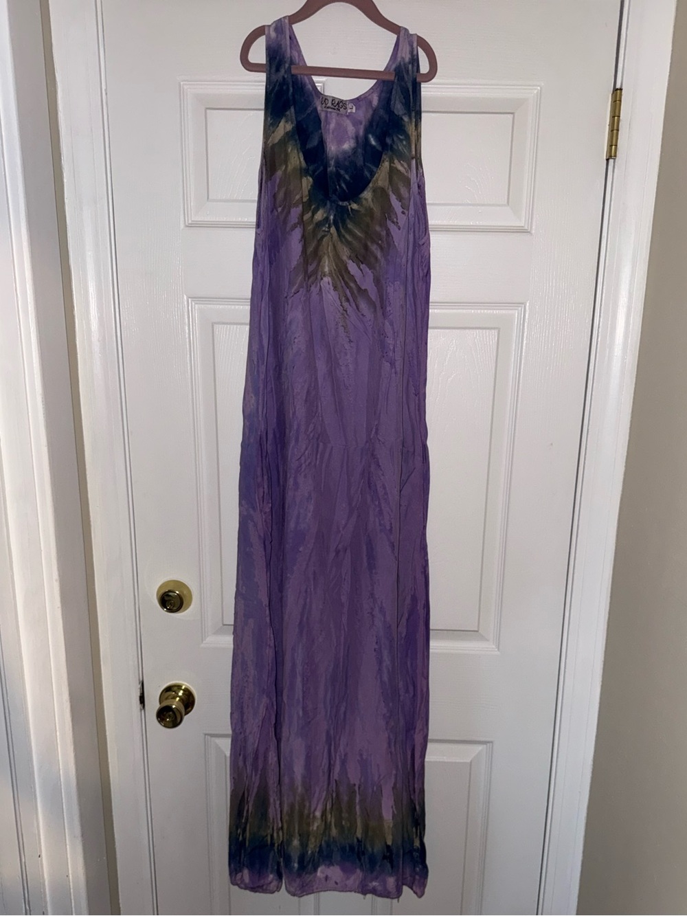 Rad Rags Purple Maxi Tie Dye Dress- women’s large